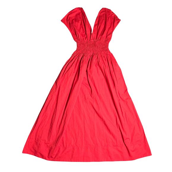 Staud Jackson Midi Dress in Hibiscus Size: M - Picture 2 of 7